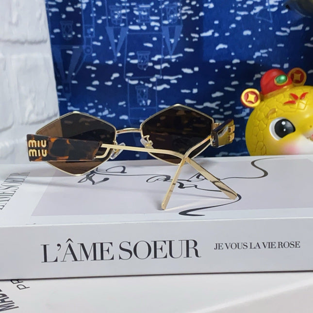 LOGO SUNGLASSES 560865 IN HAVANA ACETATE GOLD METAL BROWN LENS