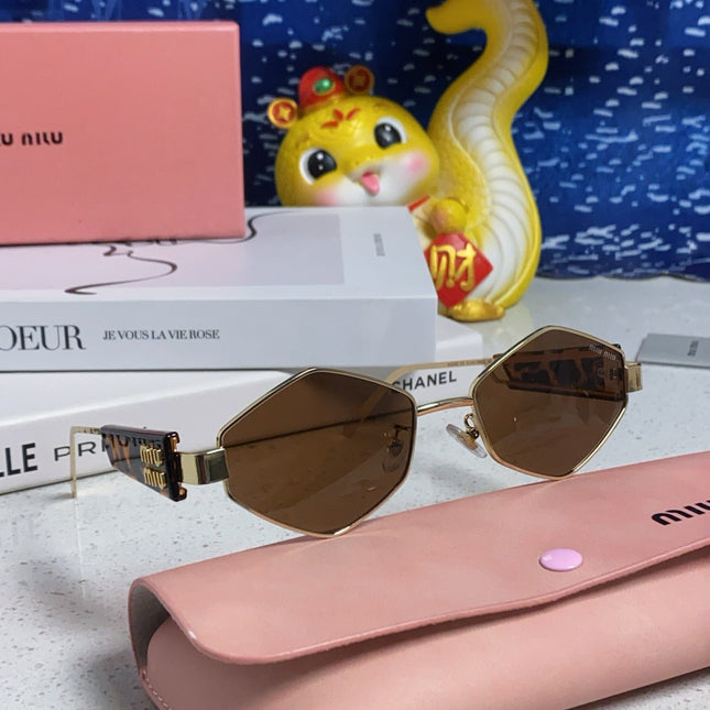 LOGO SUNGLASSES 560865 IN HAVANA ACETATE GOLD METAL BROWN LENS