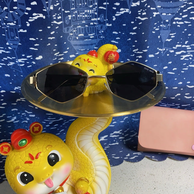 LOGO SUNGLASSES 560866 IN GOLD METAL BLACK LENS