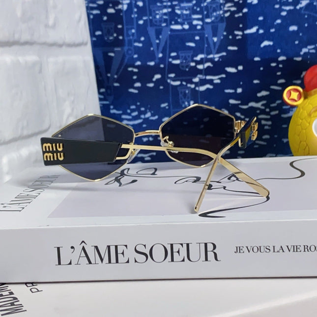 LOGO SUNGLASSES 560866 IN GOLD METAL BLACK LENS