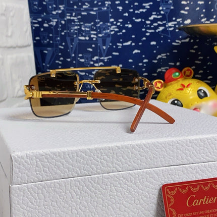 C DE SQUARE FRAME SUNGLASSES 522656 IN METAL AND WOODEN