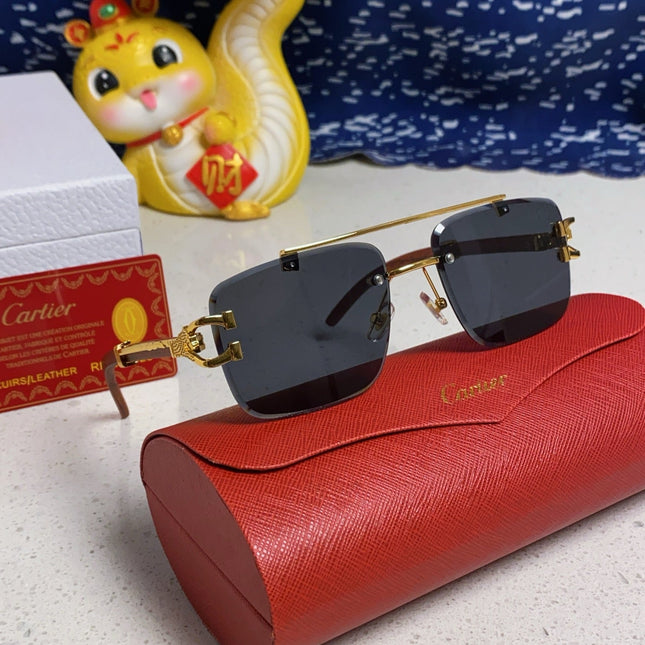 C DE SQUARE FRAME SUNGLASSES 522656 IN METAL AND WOODEN