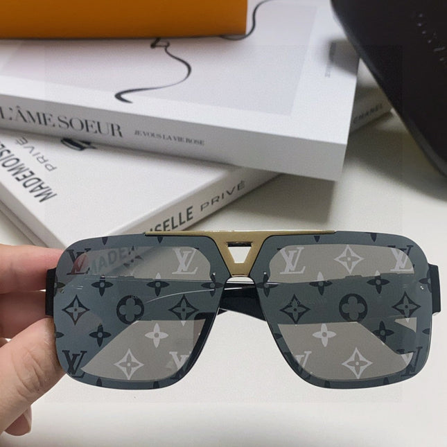 EVIDENCE SUNGLASSES 574717 IN BLACK ACETATE MONOGRAM ON LENS