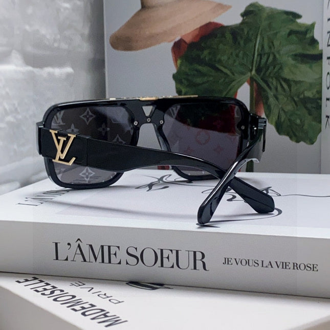EVIDENCE SUNGLASSES 574717 IN BLACK ACETATE MONOGRAM ON LENS