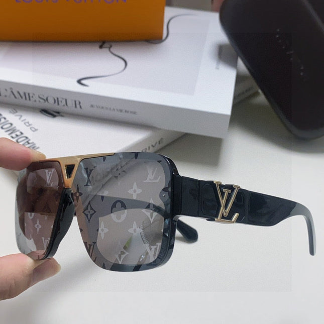 EVIDENCE SUNGLASSES 574717 IN BLACK ACETATE MONOGRAM ON LENS