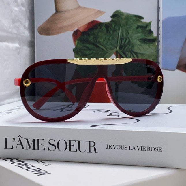 BLACKWOOD SUNGLASSES 567457 IN RED ACETATE GOLD METAL