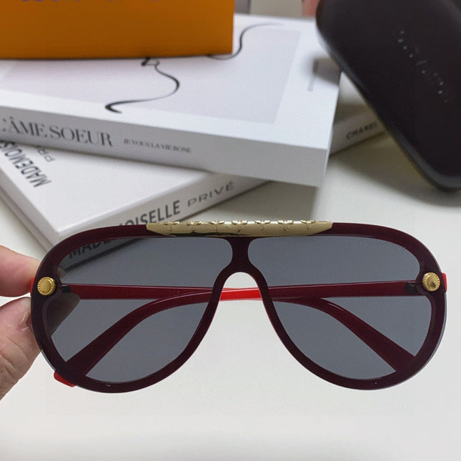 BLACKWOOD SUNGLASSES 567457 IN RED ACETATE GOLD METAL