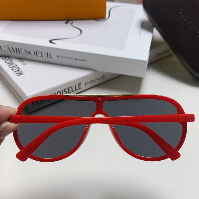 BLACKWOOD SUNGLASSES 567457 IN RED ACETATE GOLD METAL