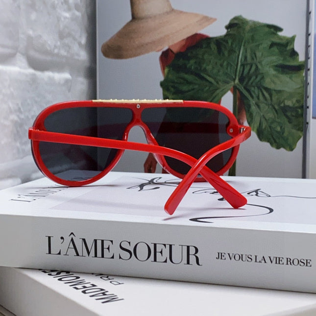BLACKWOOD SUNGLASSES 567457 IN RED ACETATE GOLD METAL