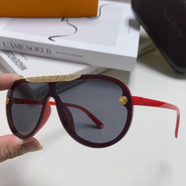 BLACKWOOD SUNGLASSES 567457 IN RED ACETATE GOLD METAL