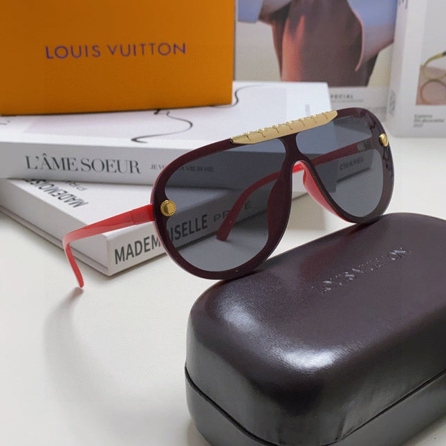BLACKWOOD SUNGLASSES 567457 IN RED ACETATE GOLD METAL