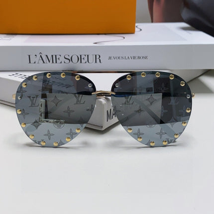 PARTY PILOT SUNGLASSES 567462 IN GOLD METAL MONOGRAM LOGO ON LENS
