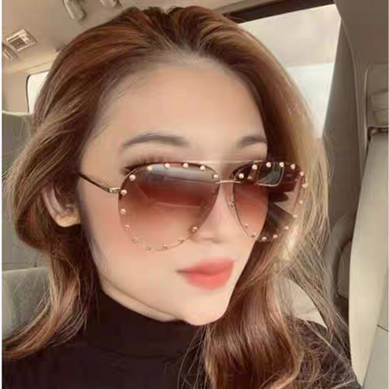 PARTY PILOT SUNGLASSES 567464 IN GOLD METAL BROWN SMOKE LENSES