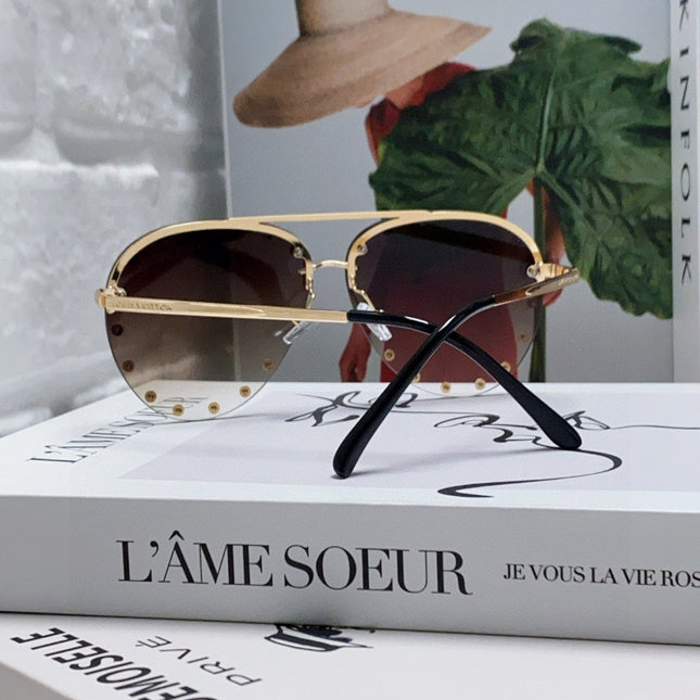 PARTY PILOT SUNGLASSES 567464 IN GOLD METAL BROWN SMOKE LENSES