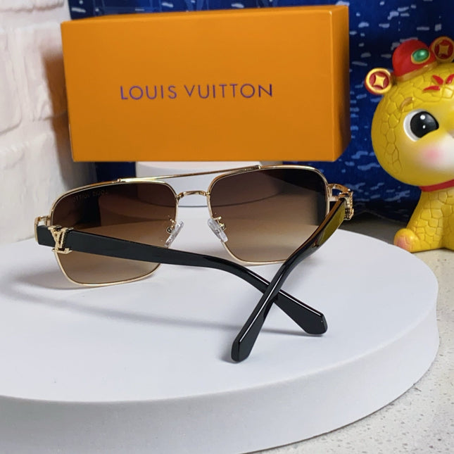 SIGNATURE SQUARE SUNGLASSES 567475 IN GOLD METAL BROWN SMOKE LENSES
