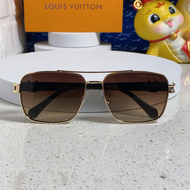 SIGNATURE SQUARE SUNGLASSES 567475 IN GOLD METAL BROWN SMOKE LENSES
