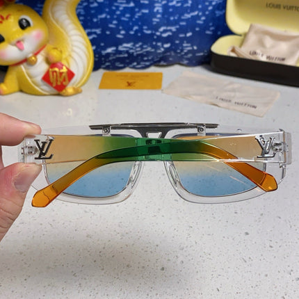 CLASH PILOT SUNGLASSES 567477 IN CLEAR MIX MULTICOLOR ACTETE SILVER METAL