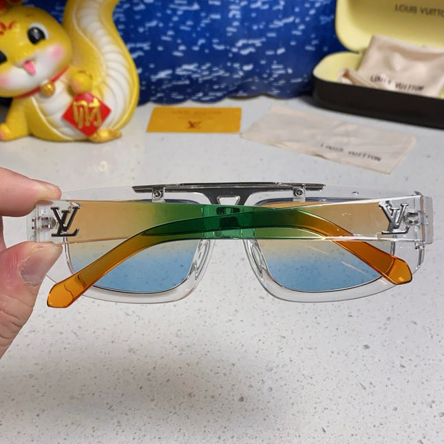 CLASH PILOT SUNGLASSES 567477 IN CLEAR MIX MULTICOLOR ACTETE SILVER METAL