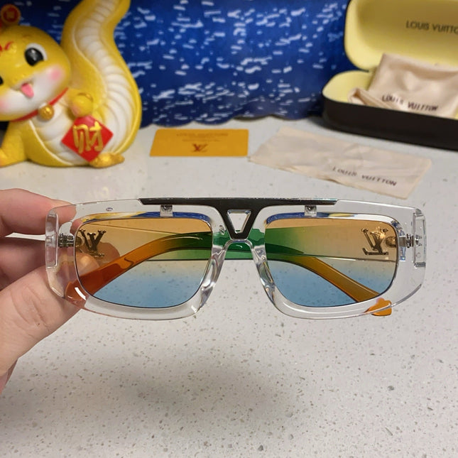 CLASH PILOT SUNGLASSES 567477 IN CLEAR MIX MULTICOLOR ACTETE SILVER METAL
