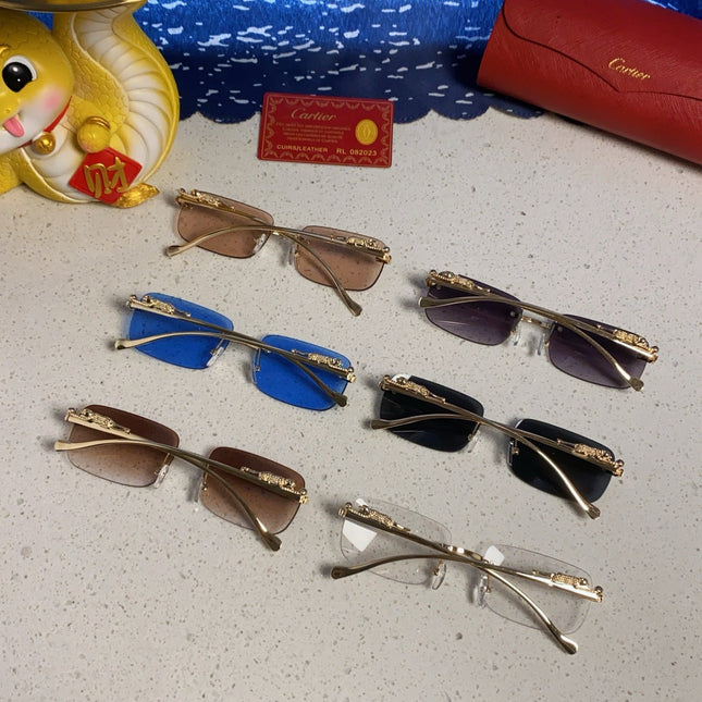 PANTHÈRE RECTANGULAR FRAME SUNGLASSES 567503 IN METAL
