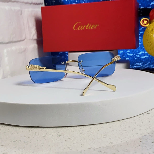 PANTHÈRE RIMLESS RECTANGULAR FRAME SUNGLASSES 531822 IN METAL