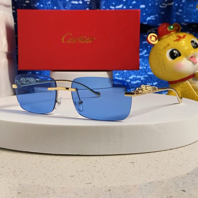 PANTHÈRE RECTANGULAR FRAME SUNGLASSES 567503 IN METAL