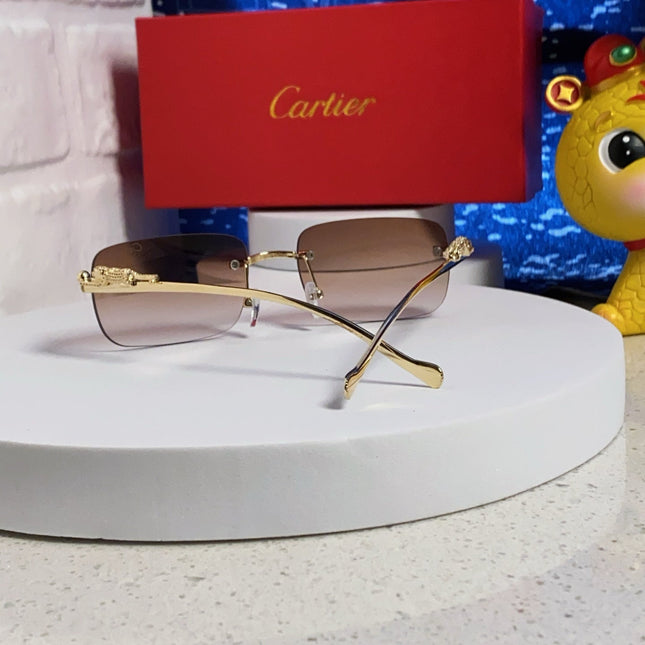 PANTHÈRE RECTANGULAR FRAME SUNGLASSES 567503 IN METAL