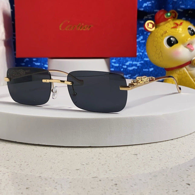 PANTHÈRE RECTANGULAR FRAME SUNGLASSES 567503 IN METAL
