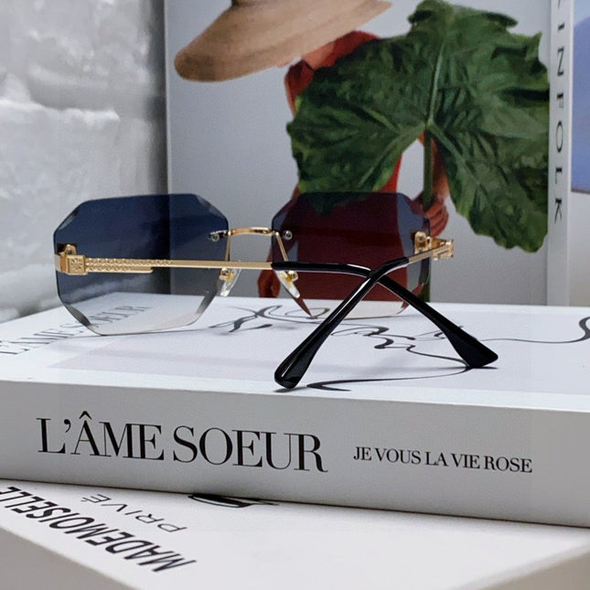 PANTHÈRE RIMLESS GEOMETRIC FRAME SUNGLASSES 533152 IN METAL