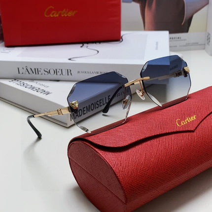PANTHÈRE RIMLESS GEOMETRIC FRAME SUNGLASSES 533152 IN METAL