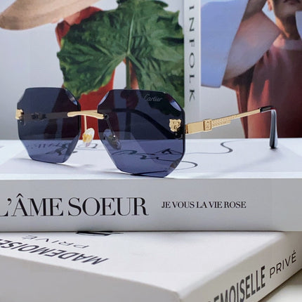 PANTHÈRE RIMLESS GEOMETRIC FRAME SUNGLASSES 533152 IN METAL