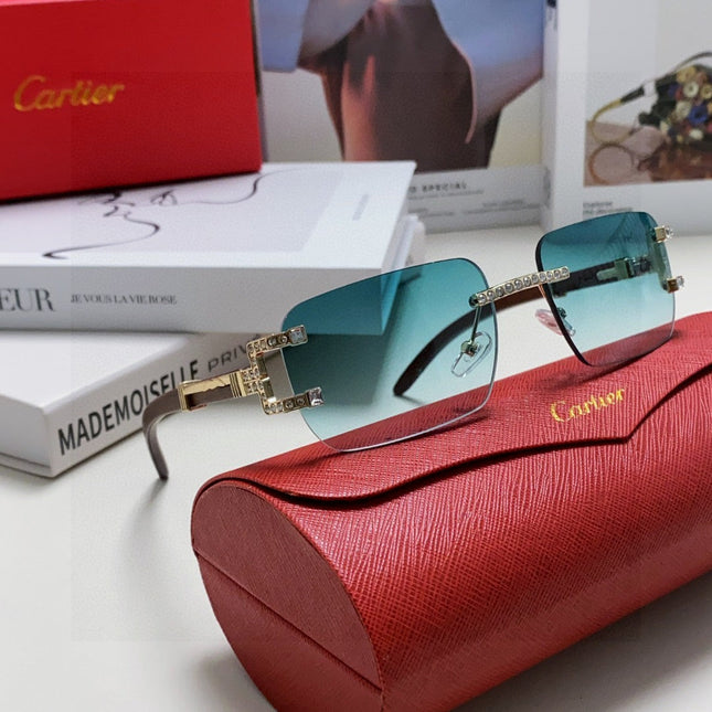 CRYSTAL STUDDED C DE RECTANGULAR FRAME SUNGLASSES 533159 IN METAL