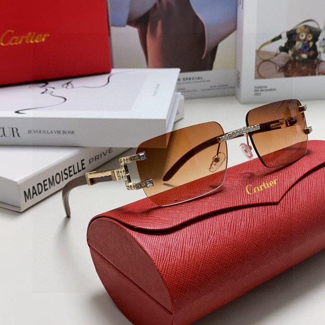 CRYSTAL STUDDED C DE RECTANGULAR FRAME SUNGLASSES 533159 IN METAL