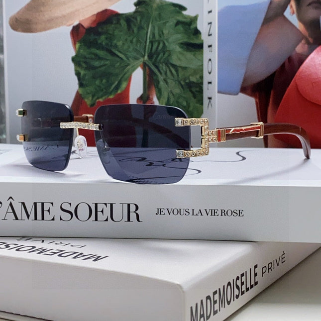 CRYSTAL STUDDED C DE RECTANGULAR FRAME SUNGLASSES 533159 IN METAL