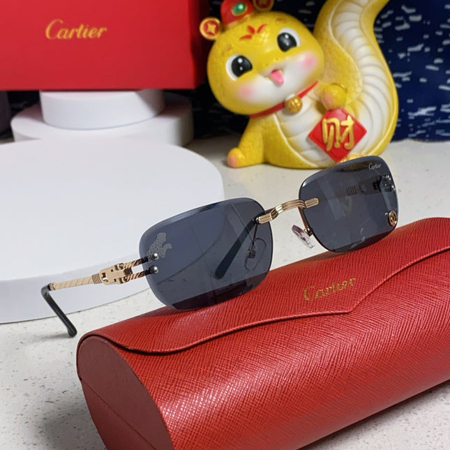 SIGNATURE C DE RECTANGULAR FRAME SUNGLASSES 533233 IN METAL
