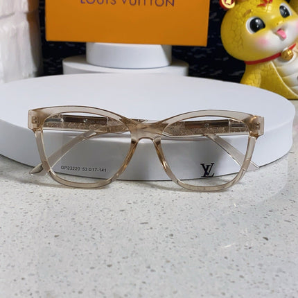 CAT EYE SUNGLASSES 570277 IN LIGHT BROWN CLEAR ACETATE EMBOSSED LOGO