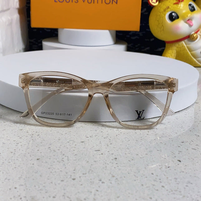 CAT EYE SUNGLASSES 570277 IN LIGHT BROWN CLEAR ACETATE EMBOSSED LOGO