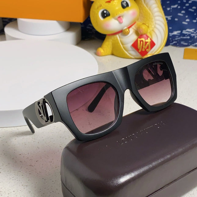 LINK SQUARE SUNGLASSES 570272 IN BLACK ACETATE BLACK LOGO