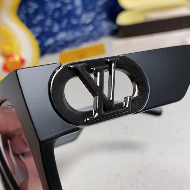 LINK SQUARE SUNGLASSES 570272 IN BLACK ACETATE BLACK LOGO