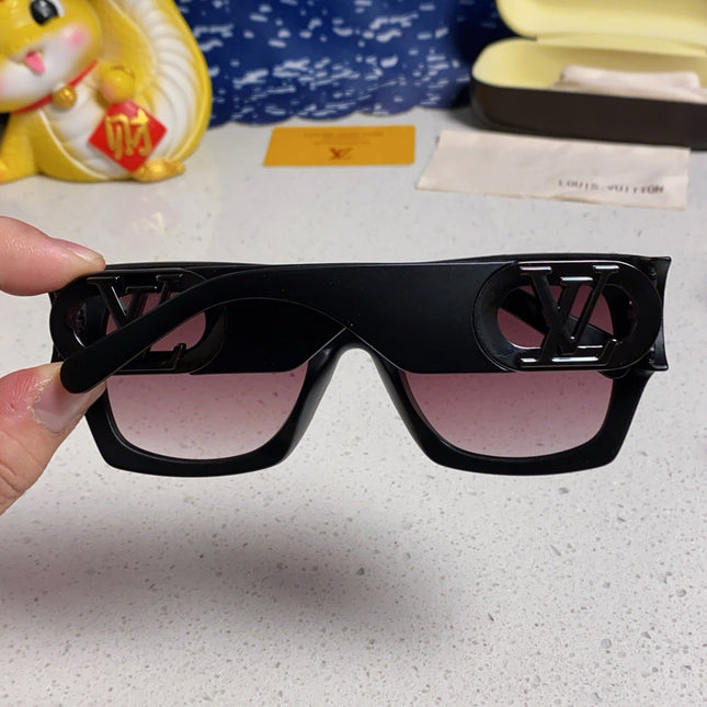 LINK SQUARE SUNGLASSES 570272 IN BLACK ACETATE BLACK LOGO