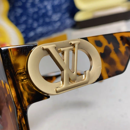 LINK SQUARE SUNGLASSES 570275 IN HAVANA ACETATE GOLD LOGO