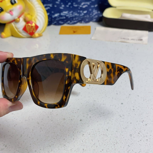 LINK SQUARE SUNGLASSES 570275 IN HAVANA ACETATE GOLD LOGO