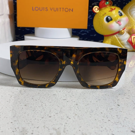 LINK SQUARE SUNGLASSES 570275 IN HAVANA ACETATE GOLD LOGO