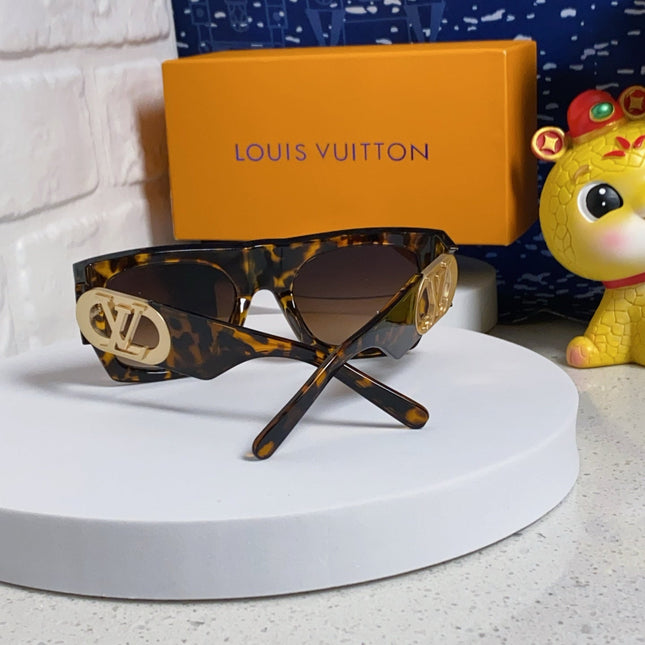 LINK SQUARE SUNGLASSES 570275 IN HAVANA ACETATE GOLD LOGO