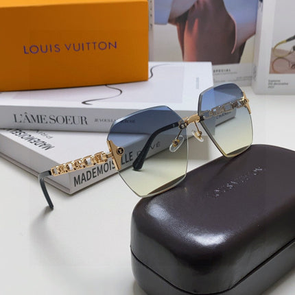 CHAIN SQUARE SUNGLASSES 570259 IN GOLD METAL GREY YELLOW SMOKE LENS