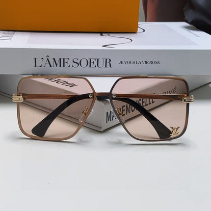 SQUARE SUNGLASSES 570262 IN GOLD METAL LIGHT BROWN LENS