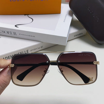 SQUARE SUNGLASSES 570264 IN GOLD METAL BROWN SMOKE LENS