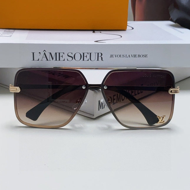 SQUARE SUNGLASSES 570264 IN GOLD METAL BROWN SMOKE LENS