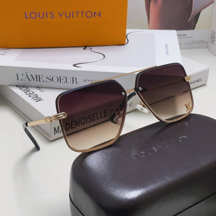 SQUARE SUNGLASSES 570264 IN GOLD METAL BROWN SMOKE LENS