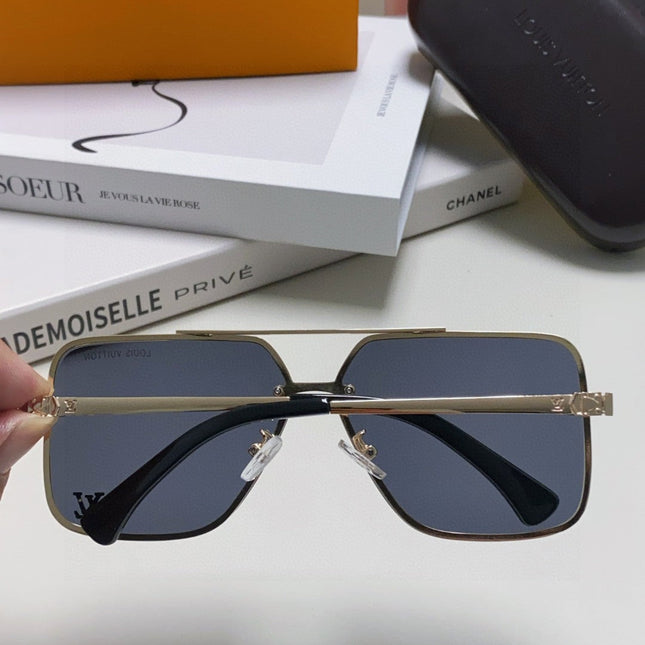 SQUARE SUNGLASSES 570265 IN GOLD METAL LOGO ON LENS